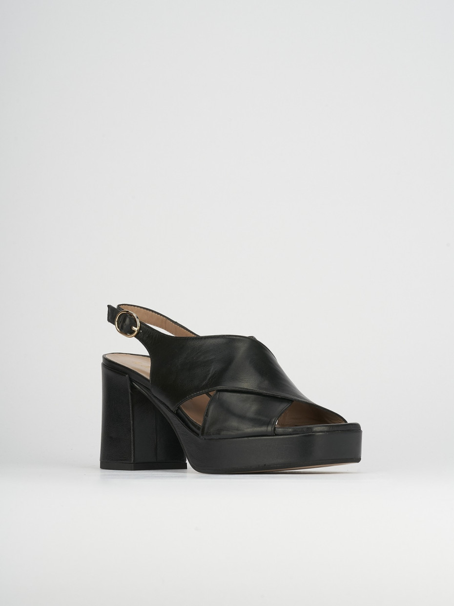 Sandali tacco 9cm pelle nero