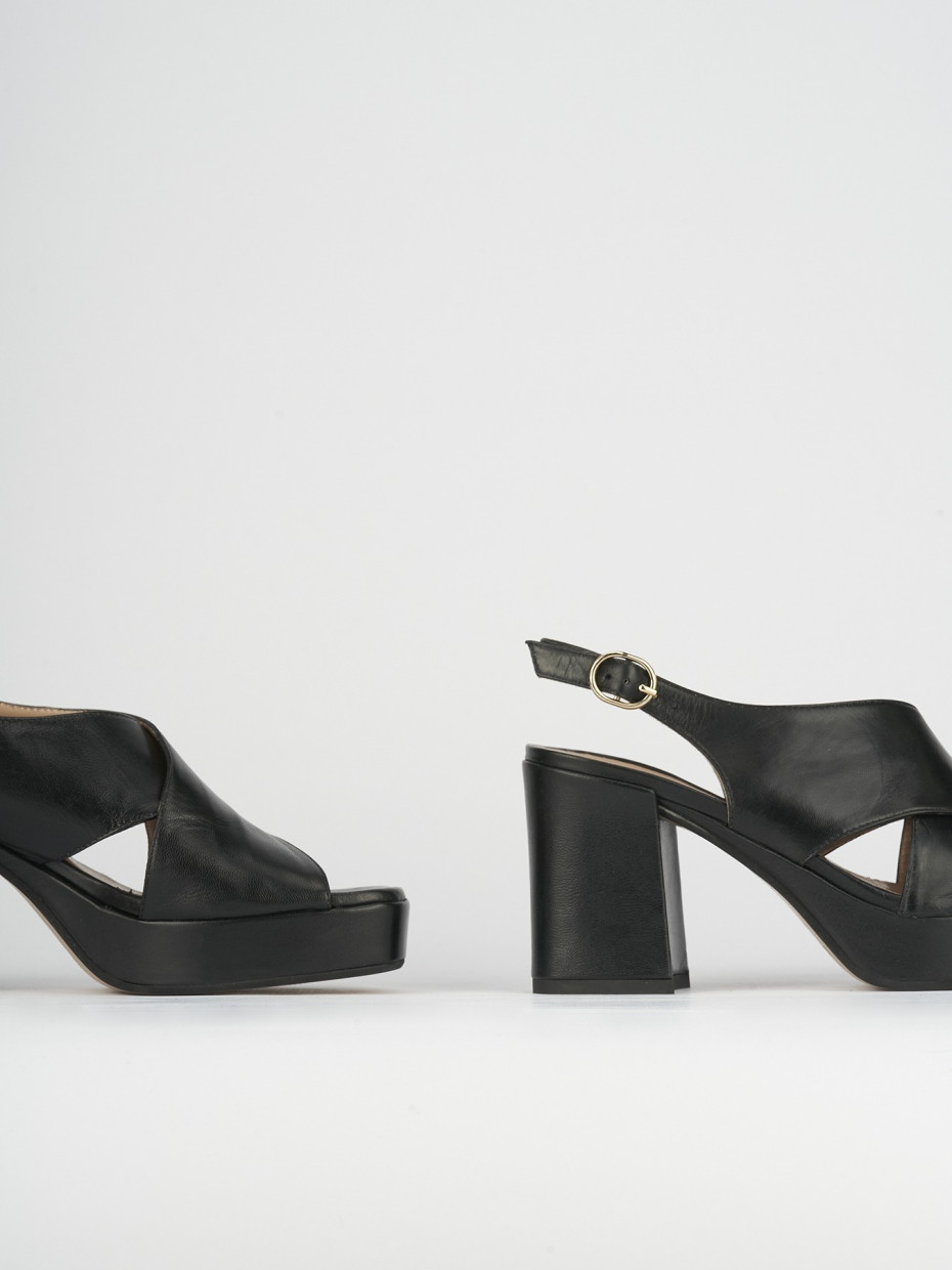Sandali tacco 9cm pelle nero