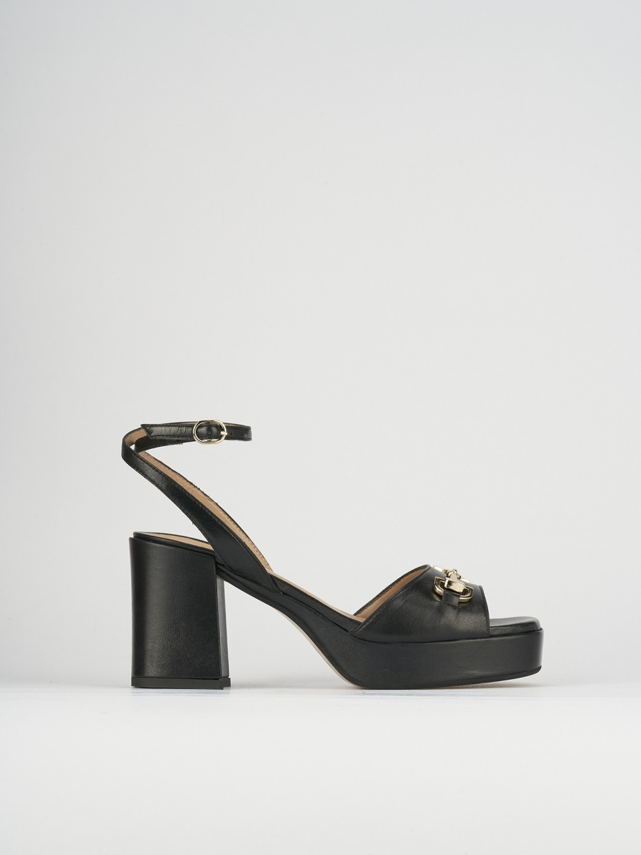 Sandalo tacco 7 cm nero pelle