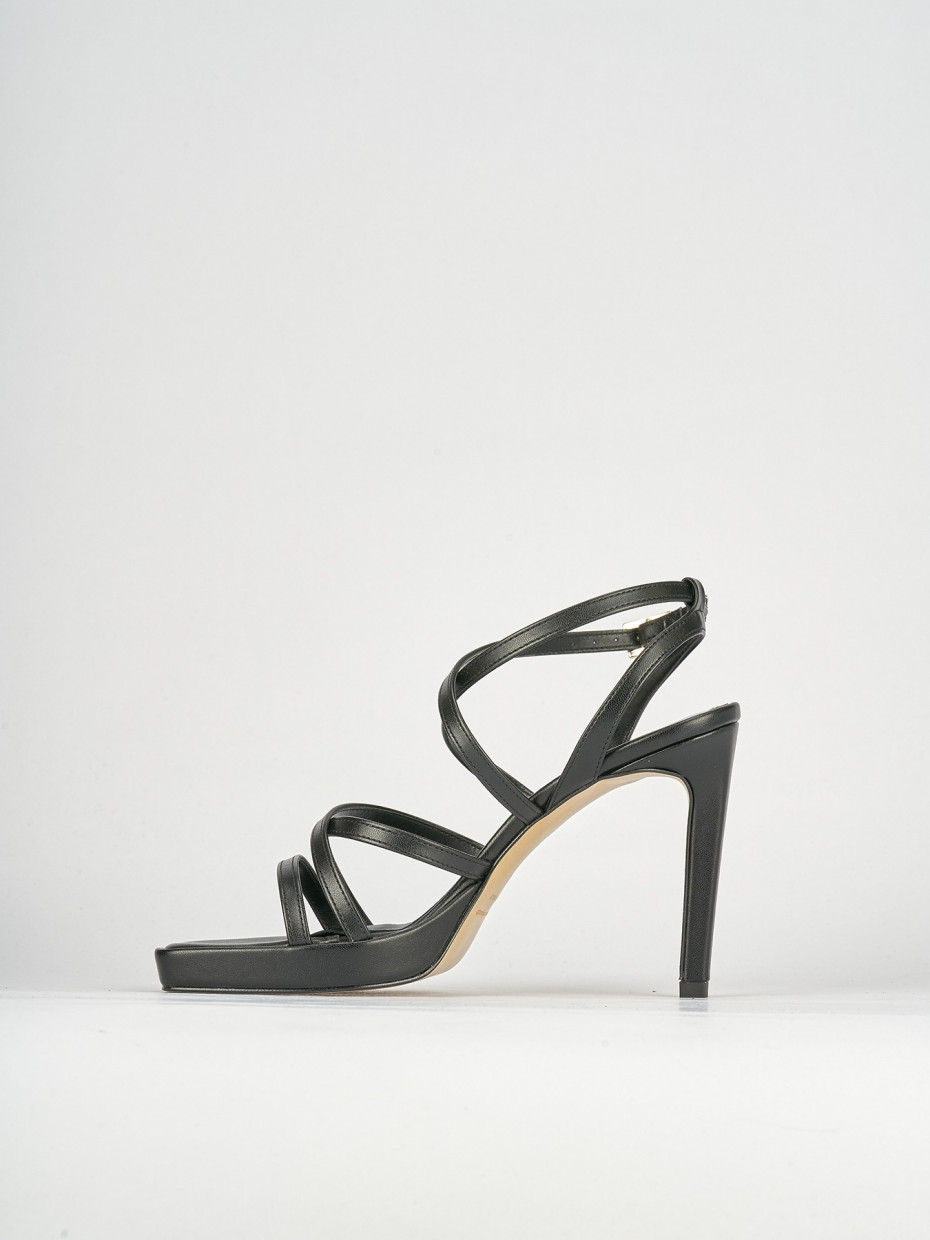 Sandali tacco 8cm pelle nero