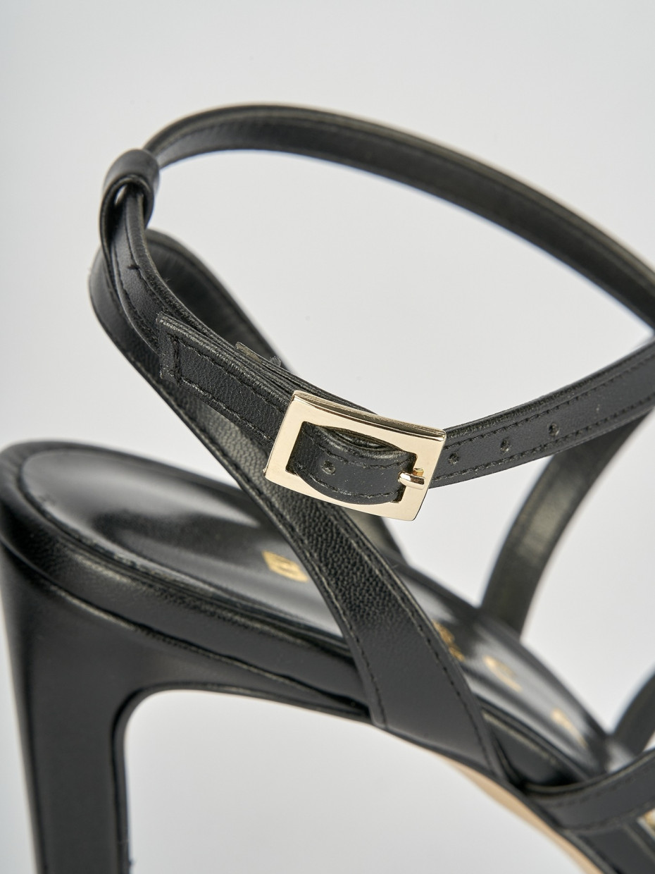 Sandali tacco 8cm pelle nero