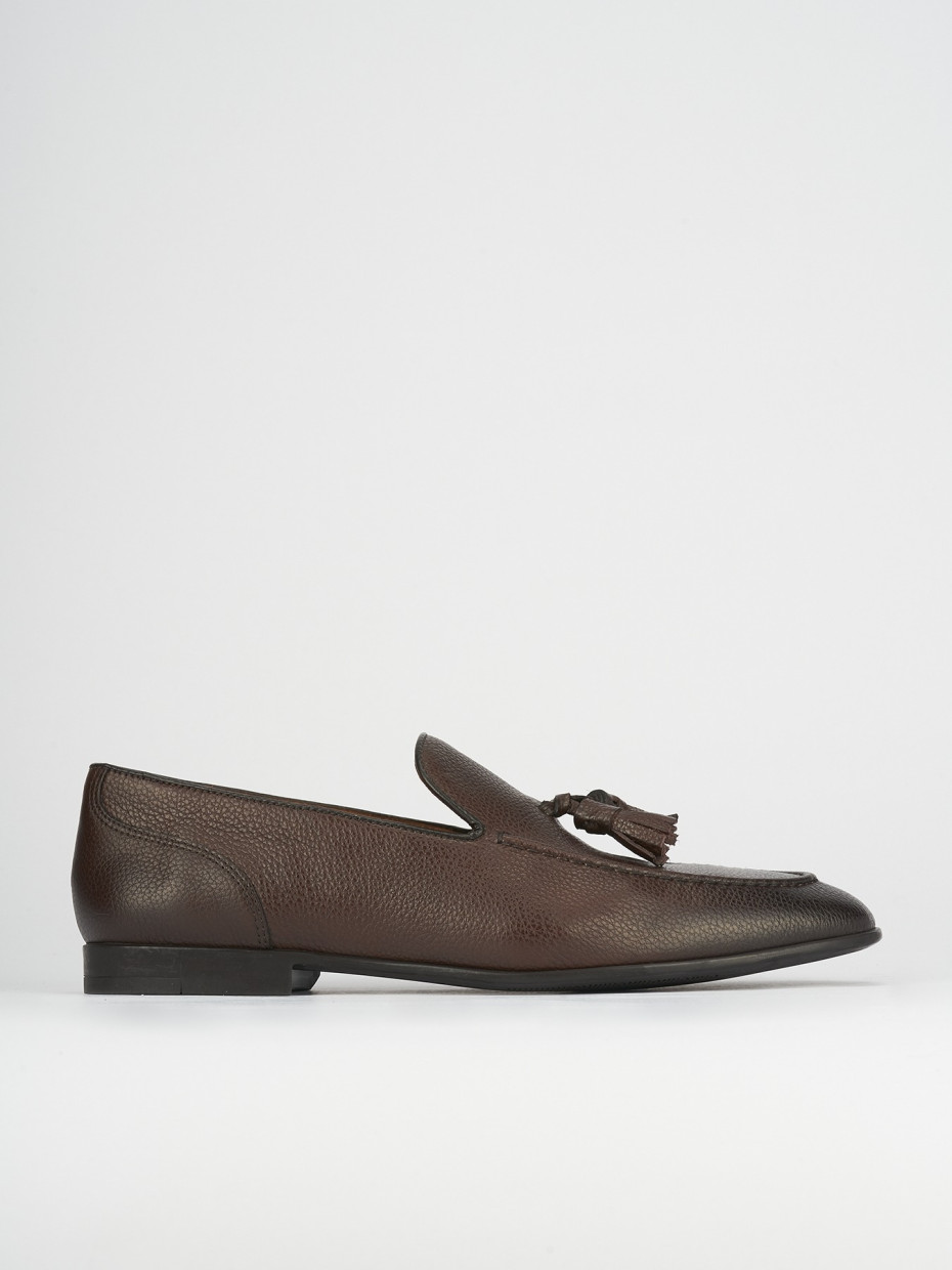 Loafers dark brown leather