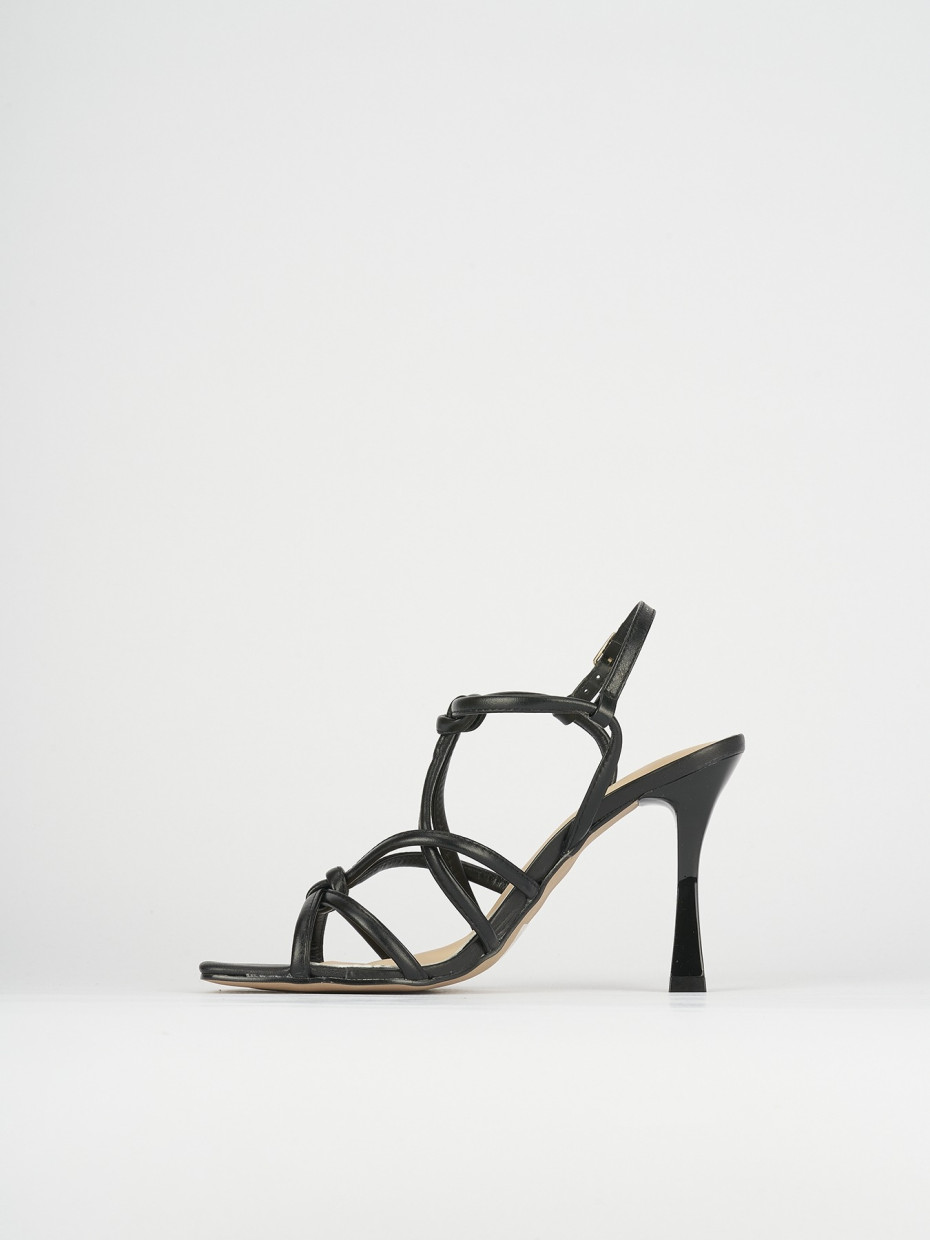 Sandalo tacco 9 cm nero pelle