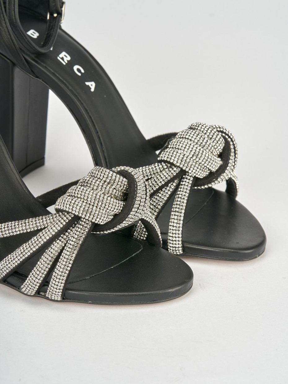 Sandali tacco 10cm pelle nero