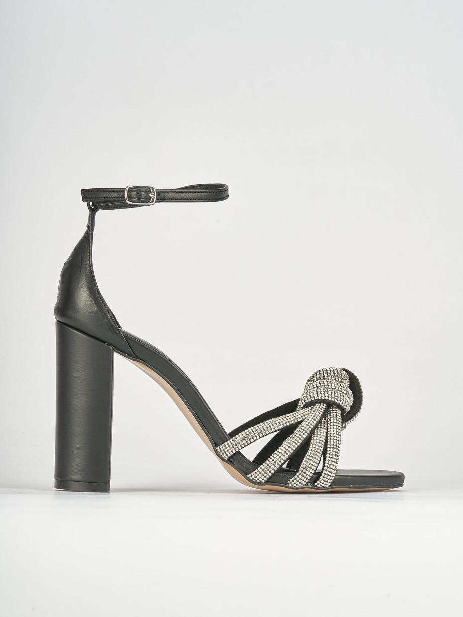 Sandali tacco 10cm pelle nero
