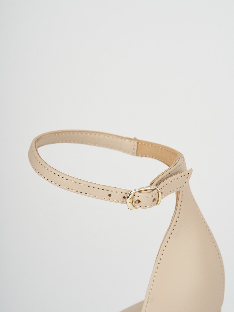 Sandali tacco 8cm pelle beige