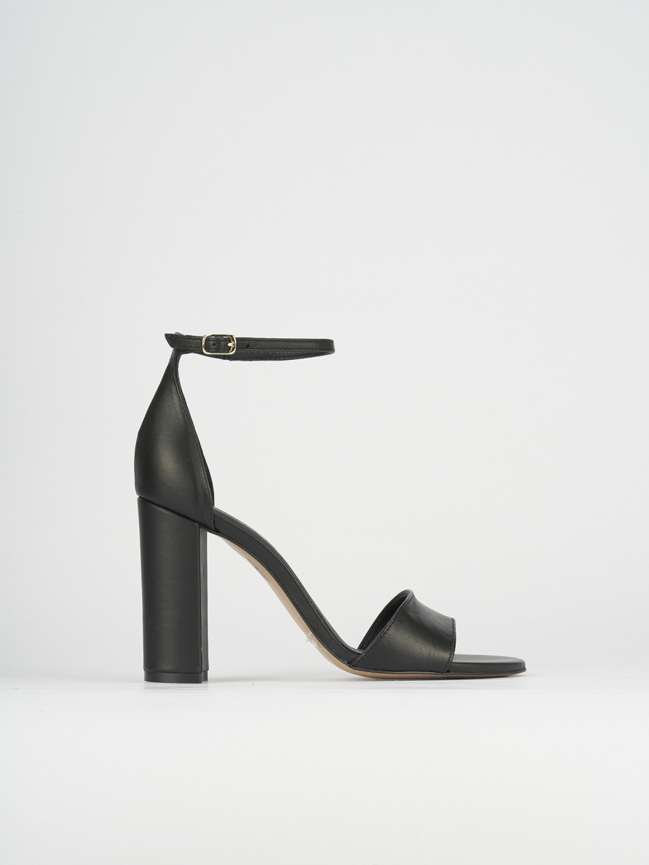 Sandali tacco 8cm pelle nero