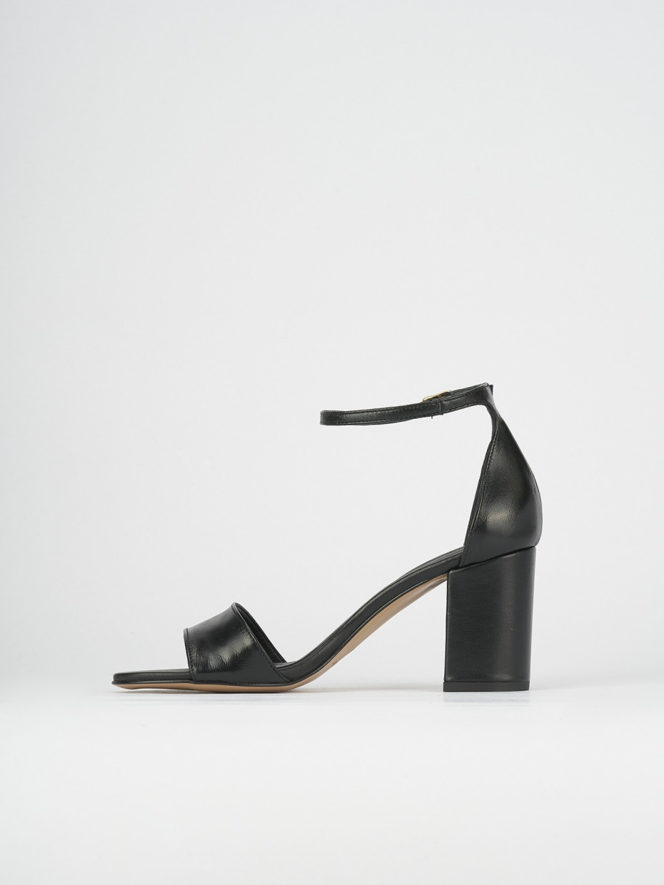 Sandali tacco 7cm pelle nero