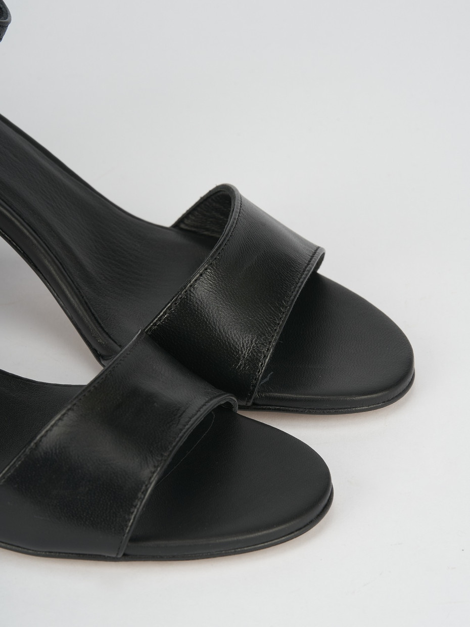 Sandali tacco 7cm pelle nero