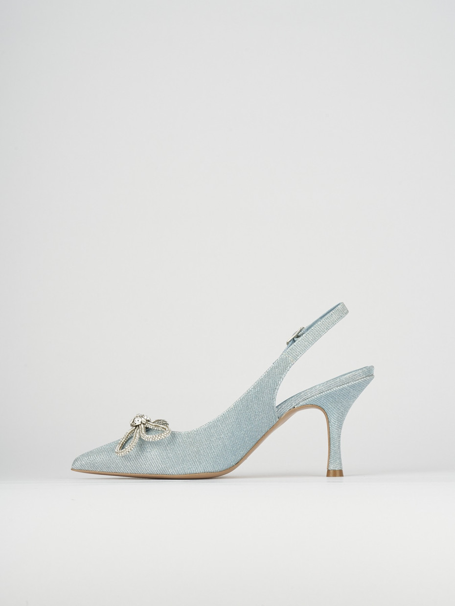 Pumps woman heel 5 cm light blue glitter Barca Stores