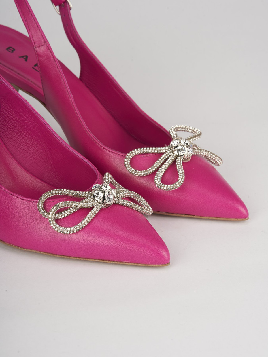 Slingback decoltè tacco 5 cm rosa pelle