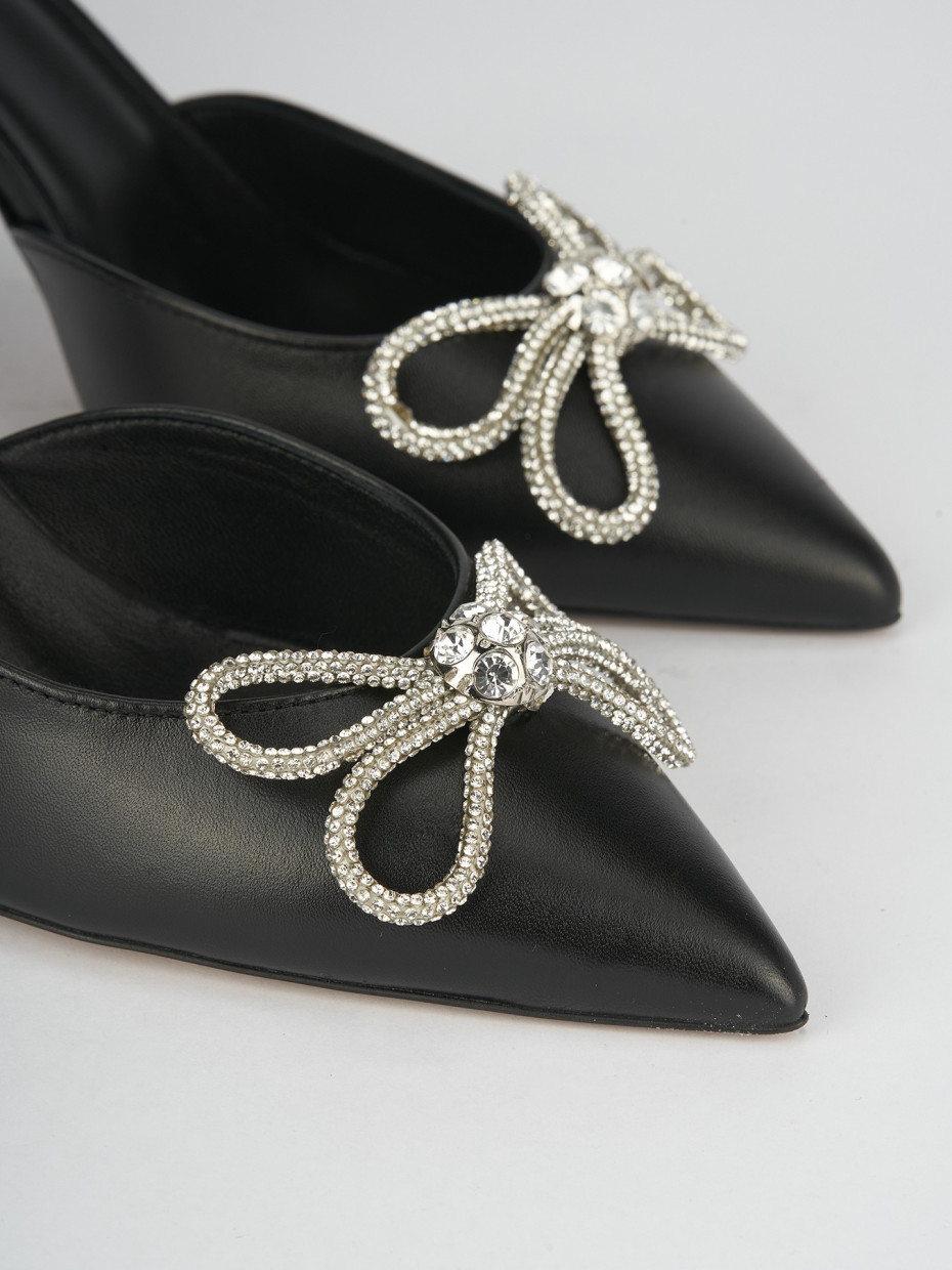 Décolleté e slingback tacco 7cm pelle nero