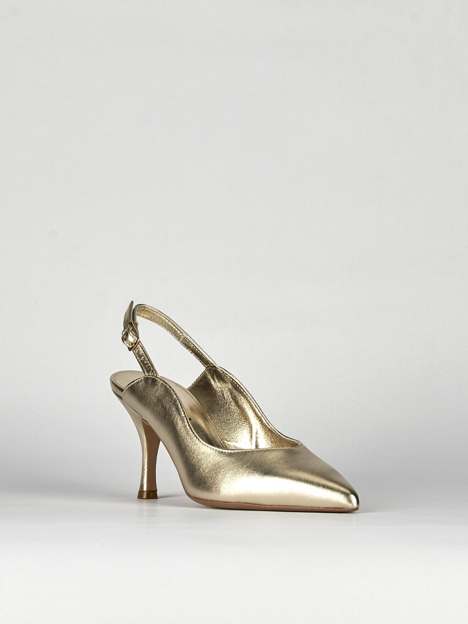 Slingback decolte tacco 6 cm oro pelle Barca Stores