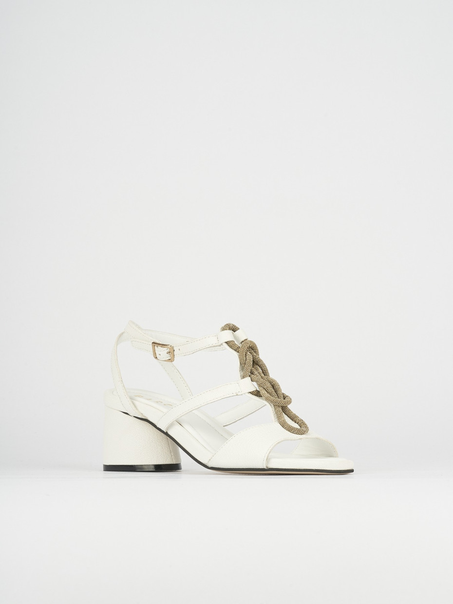 Sandali tacco 5cm pelle bianco