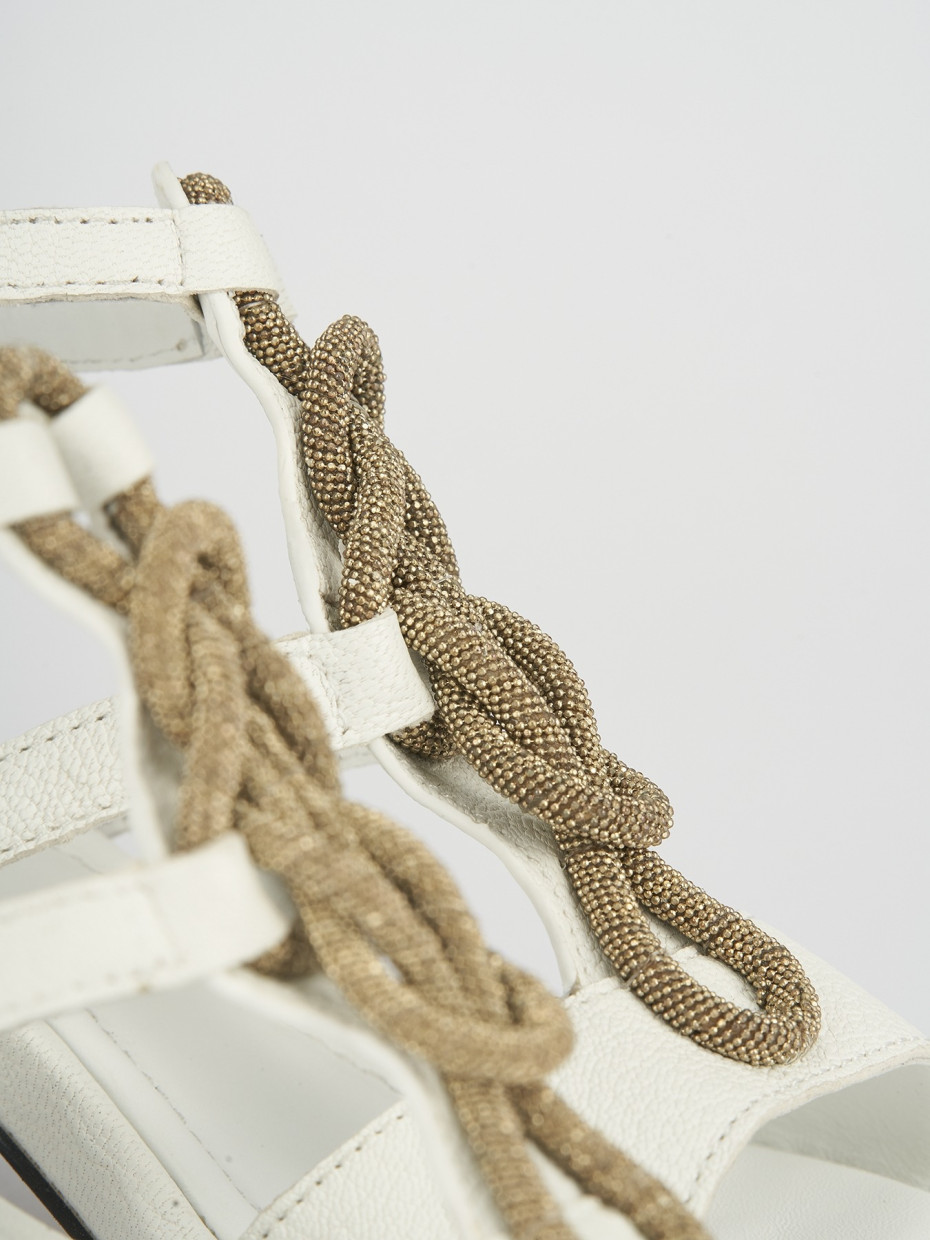 Sandali tacco 5cm pelle bianco