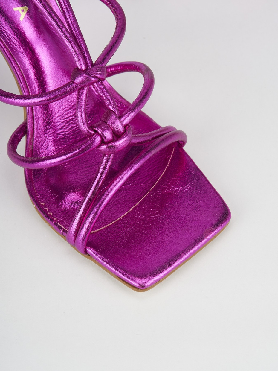 High heel sandals heel 10 cm pink leather