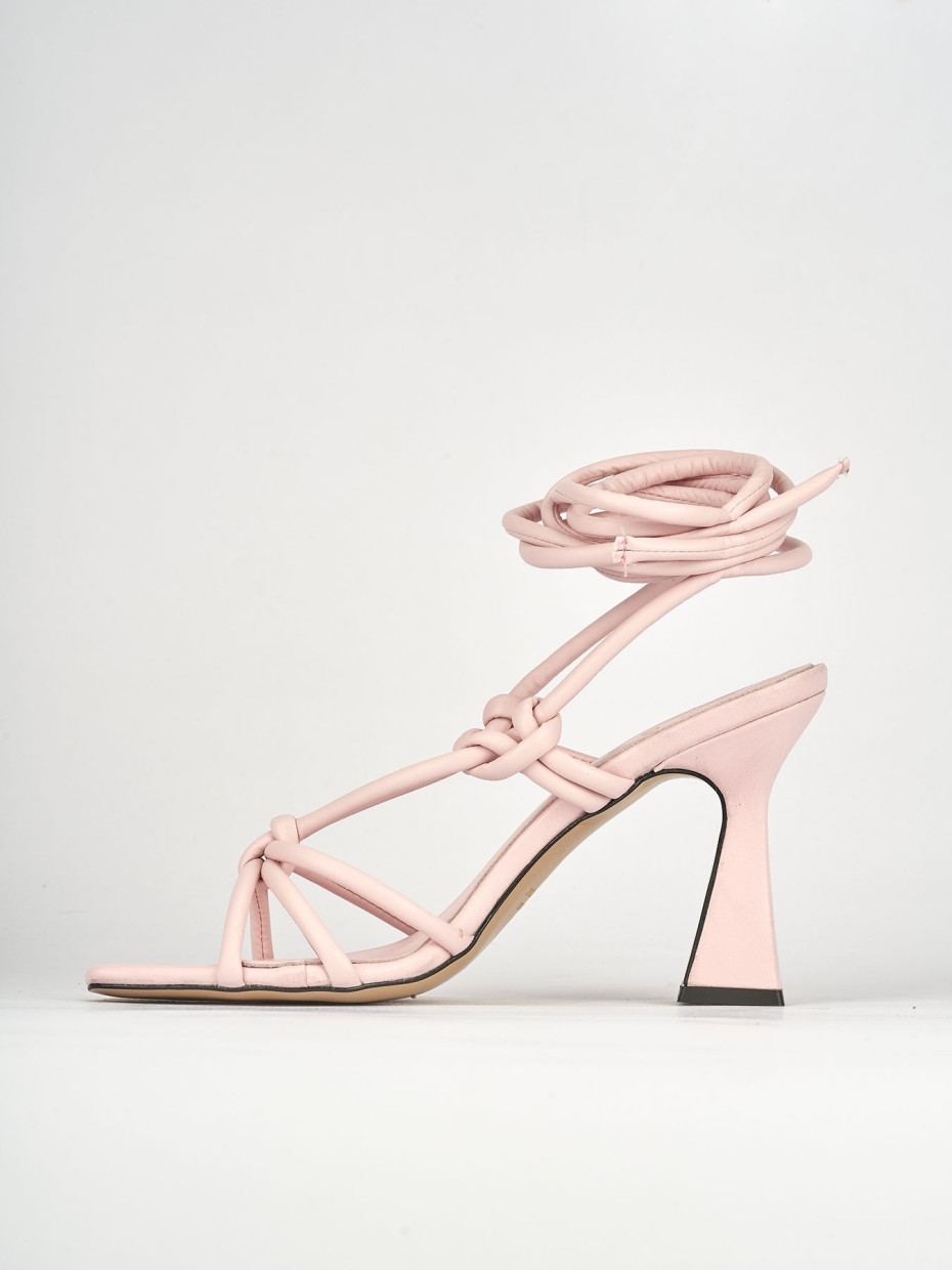 Sandali tacco 9cm pelle rosa