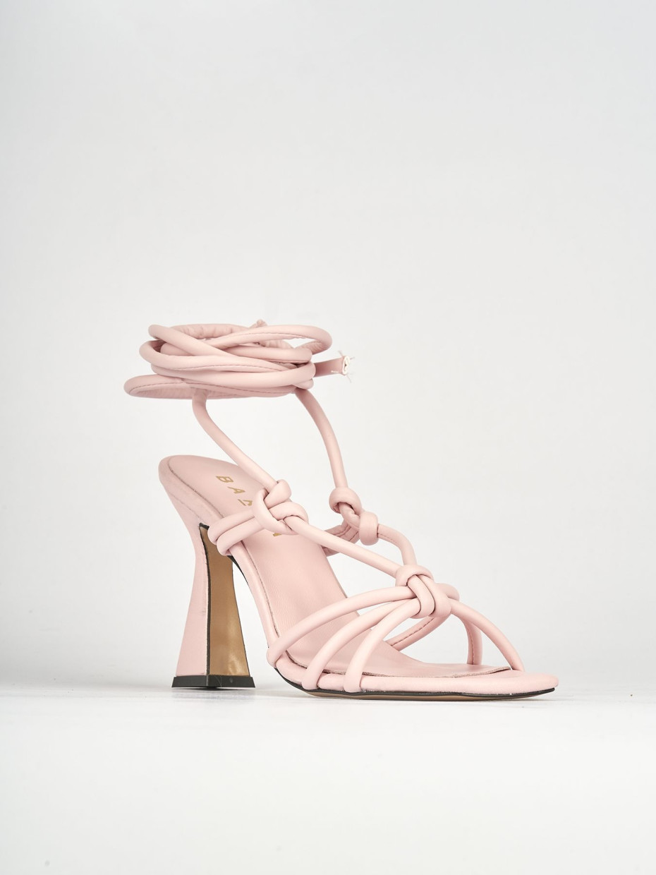 Sandali tacco 9cm pelle rosa
