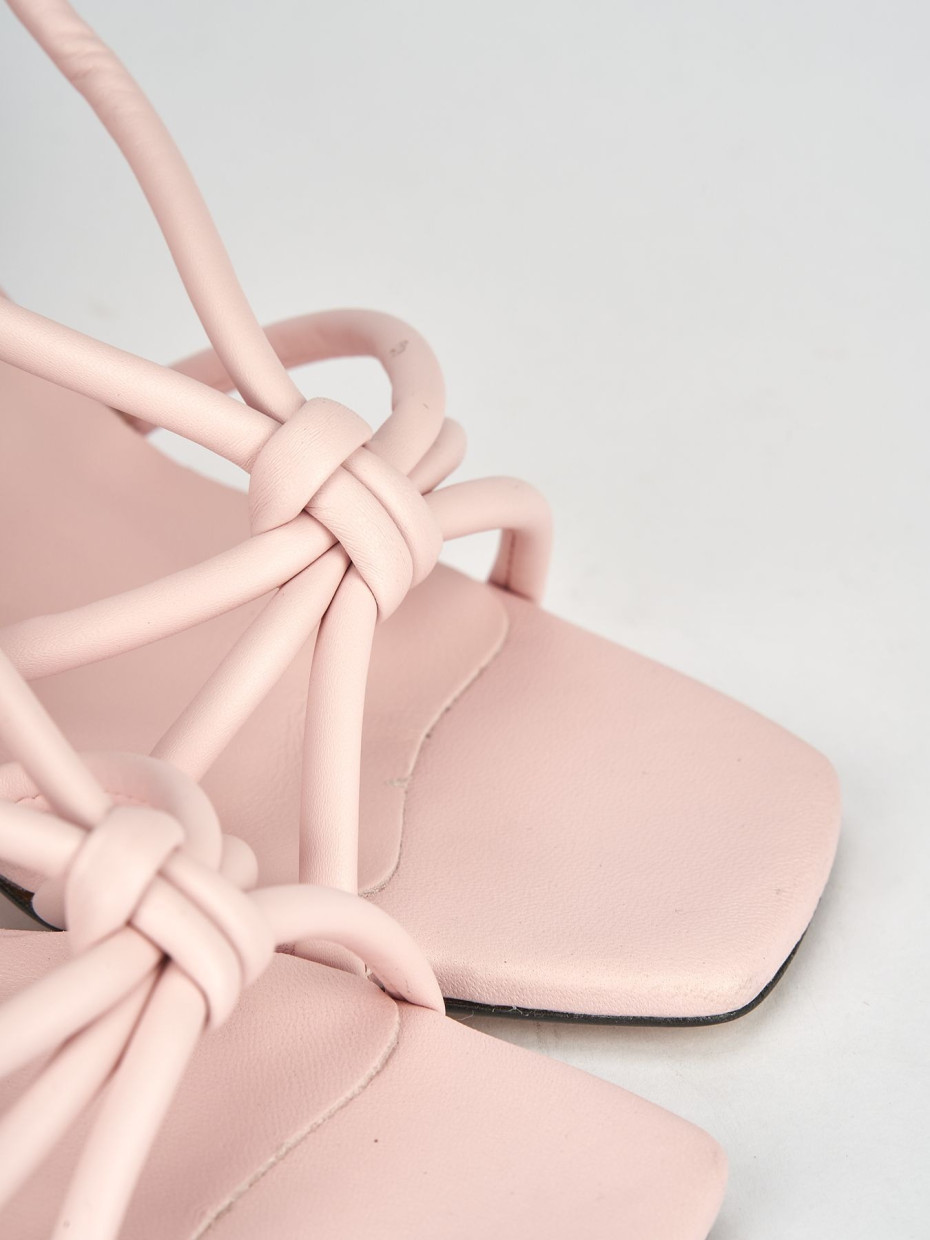Sandali tacco 9cm pelle rosa