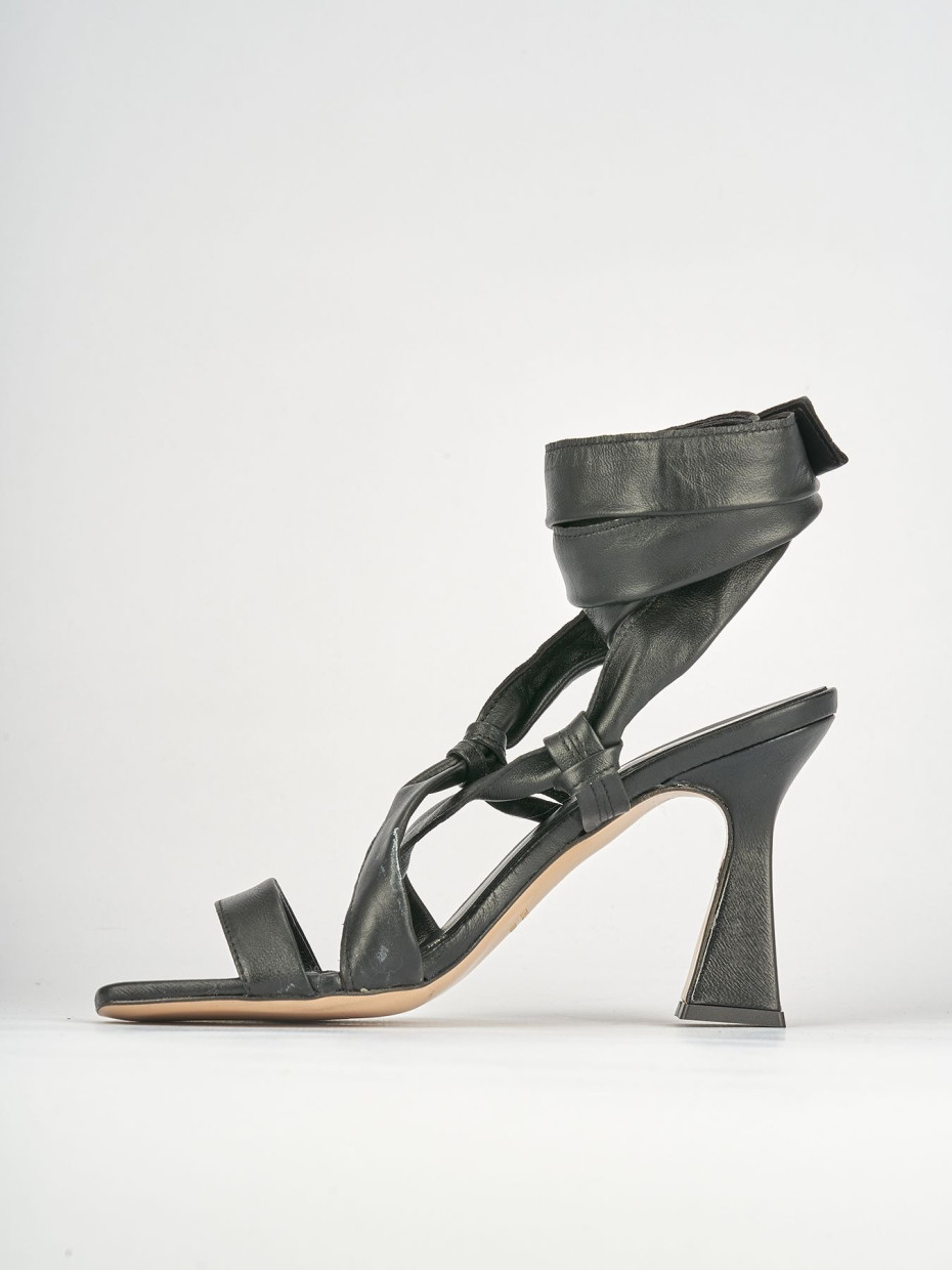 Sandali tacco 9cm pelle nero