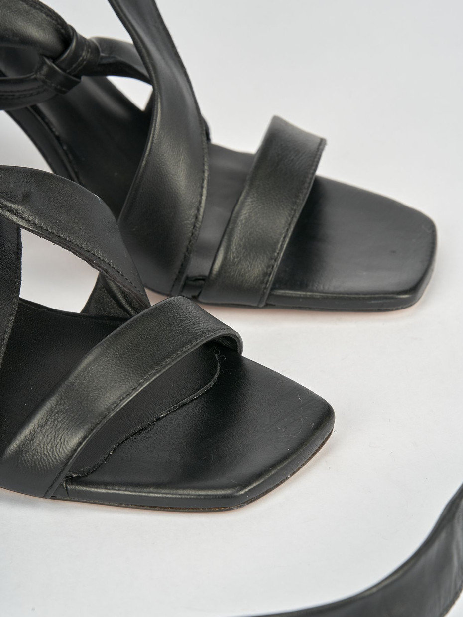 Sandali tacco 9cm pelle nero