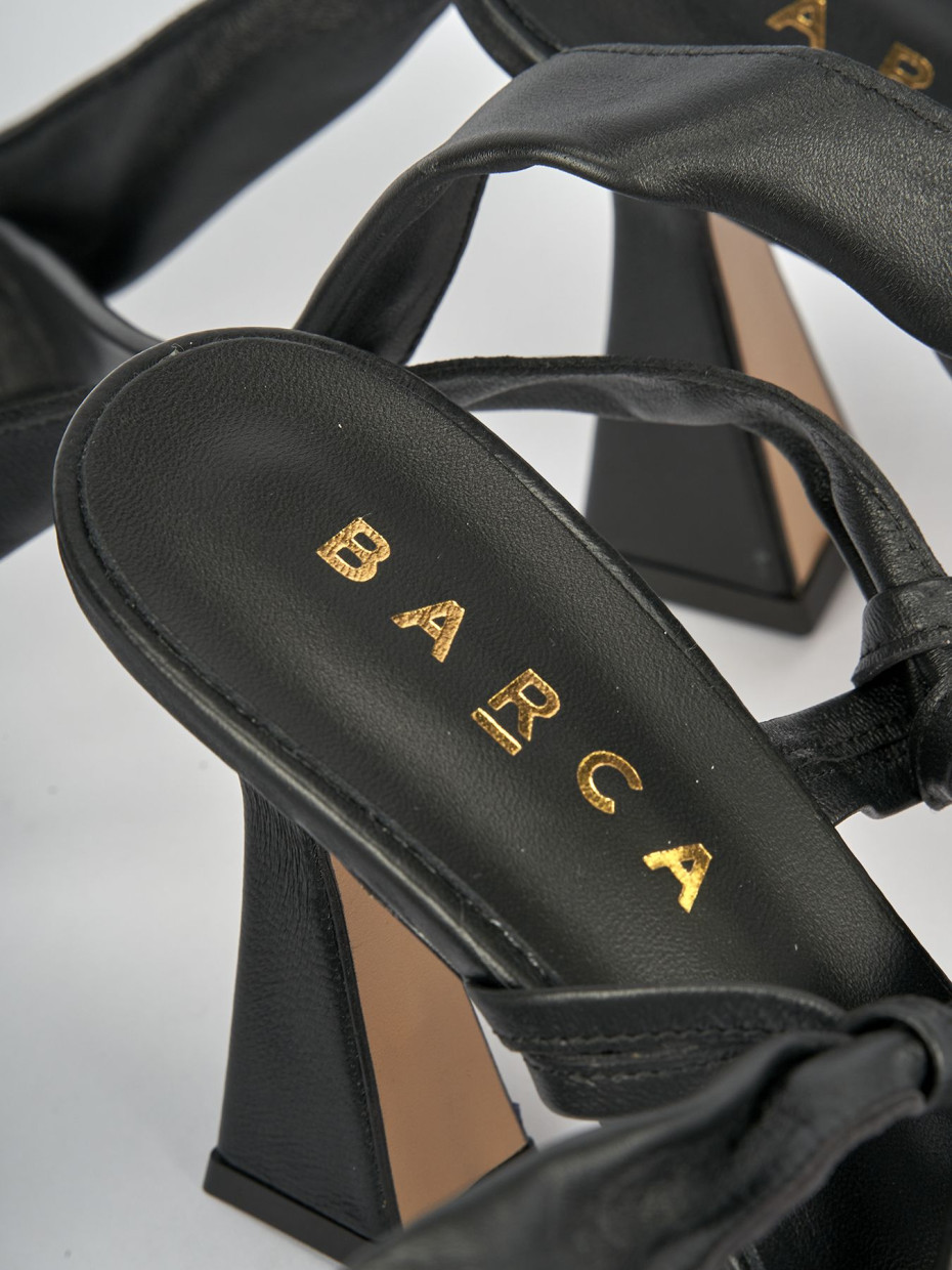 Sandali tacco 9cm pelle nero