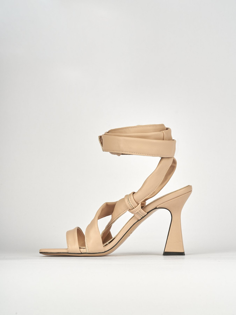 Sandali tacco 9cm pelle rosa