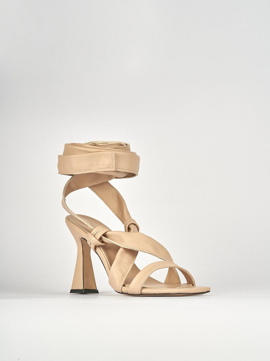 Sandali tacco 9cm pelle rosa