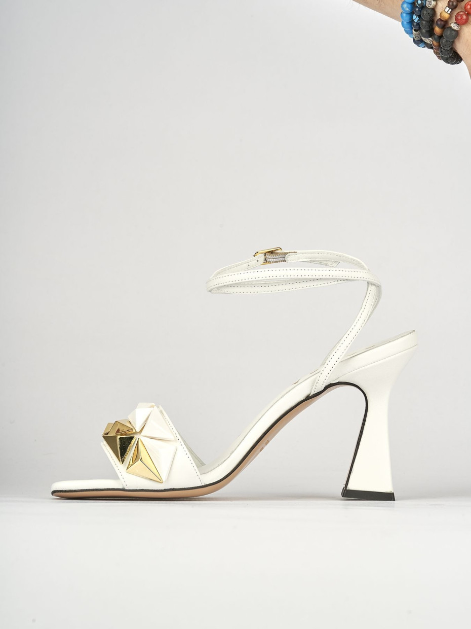 Sandali tacco 9cm pelle bianco
