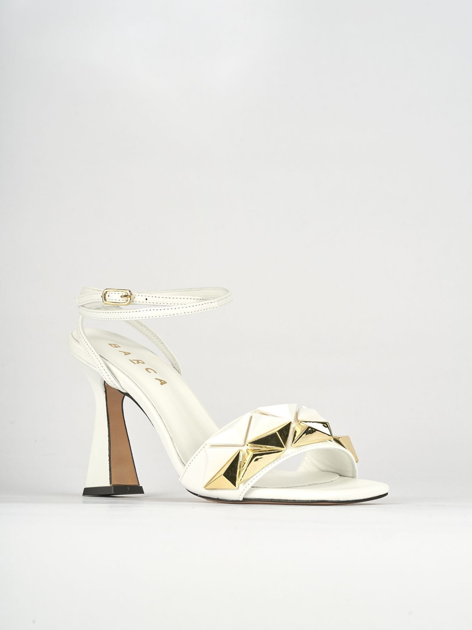 Sandali tacco 9cm pelle bianco