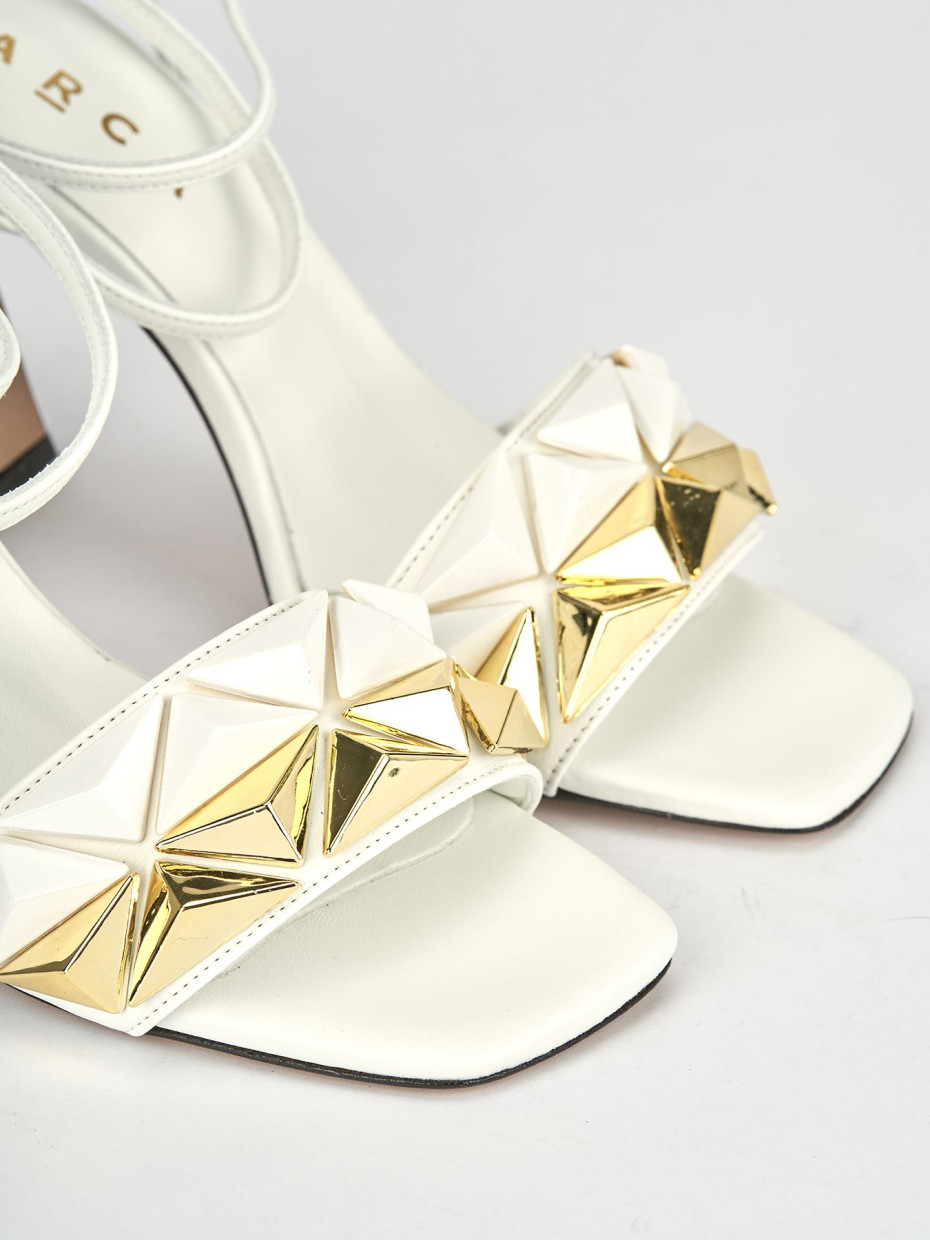 Sandali tacco 9cm pelle bianco