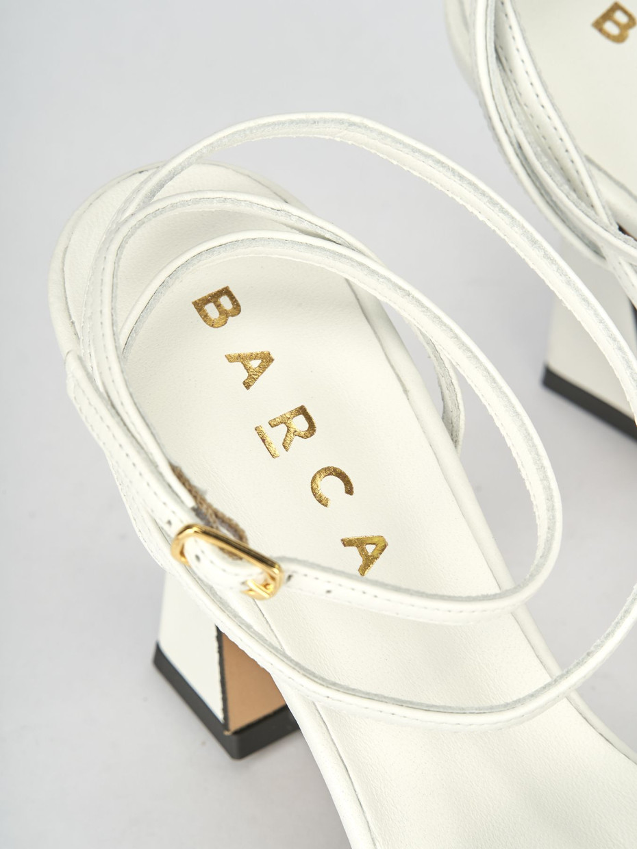 Sandali tacco 9cm pelle bianco