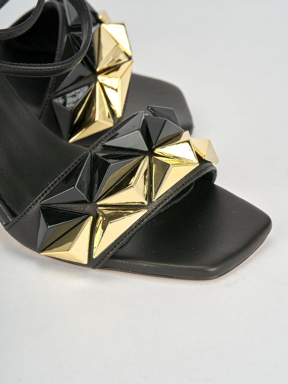 Sandali tacco 9cm pelle nero