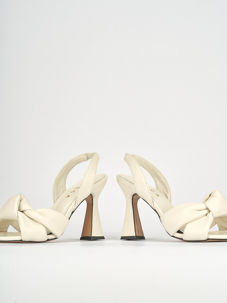 Sandali tacco 9cm pelle beige