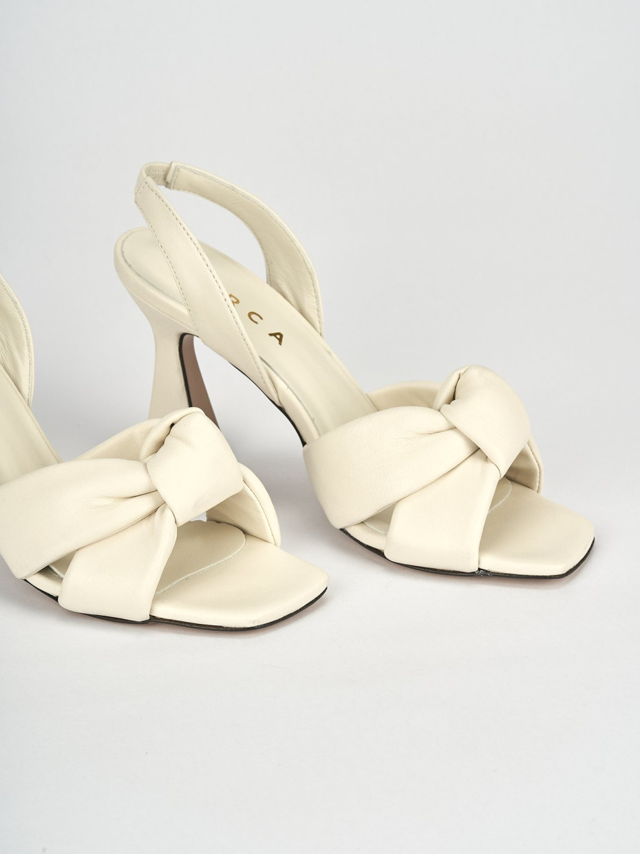 Sandali tacco 9cm pelle beige