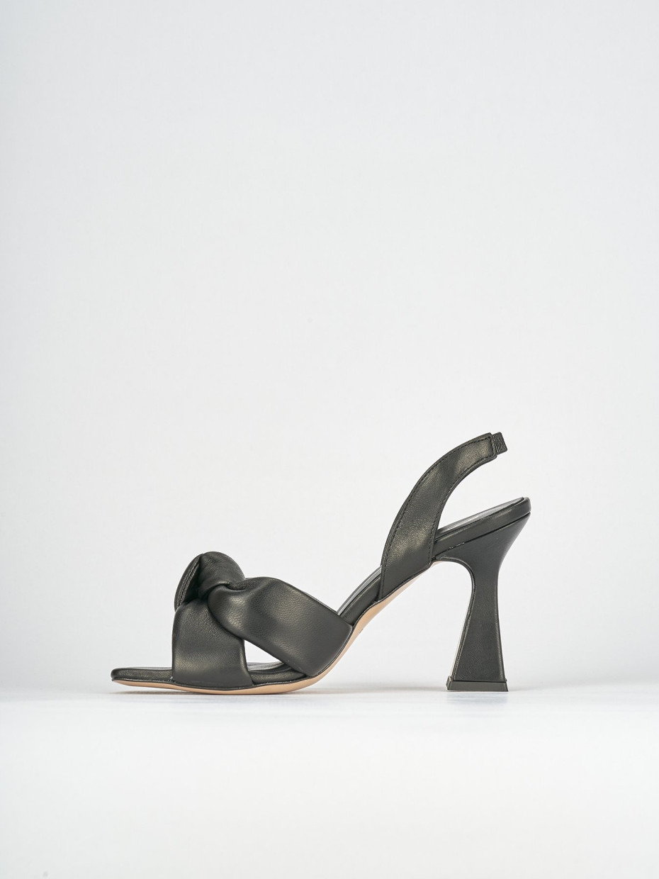 Sandali tacco 9cm pelle nero