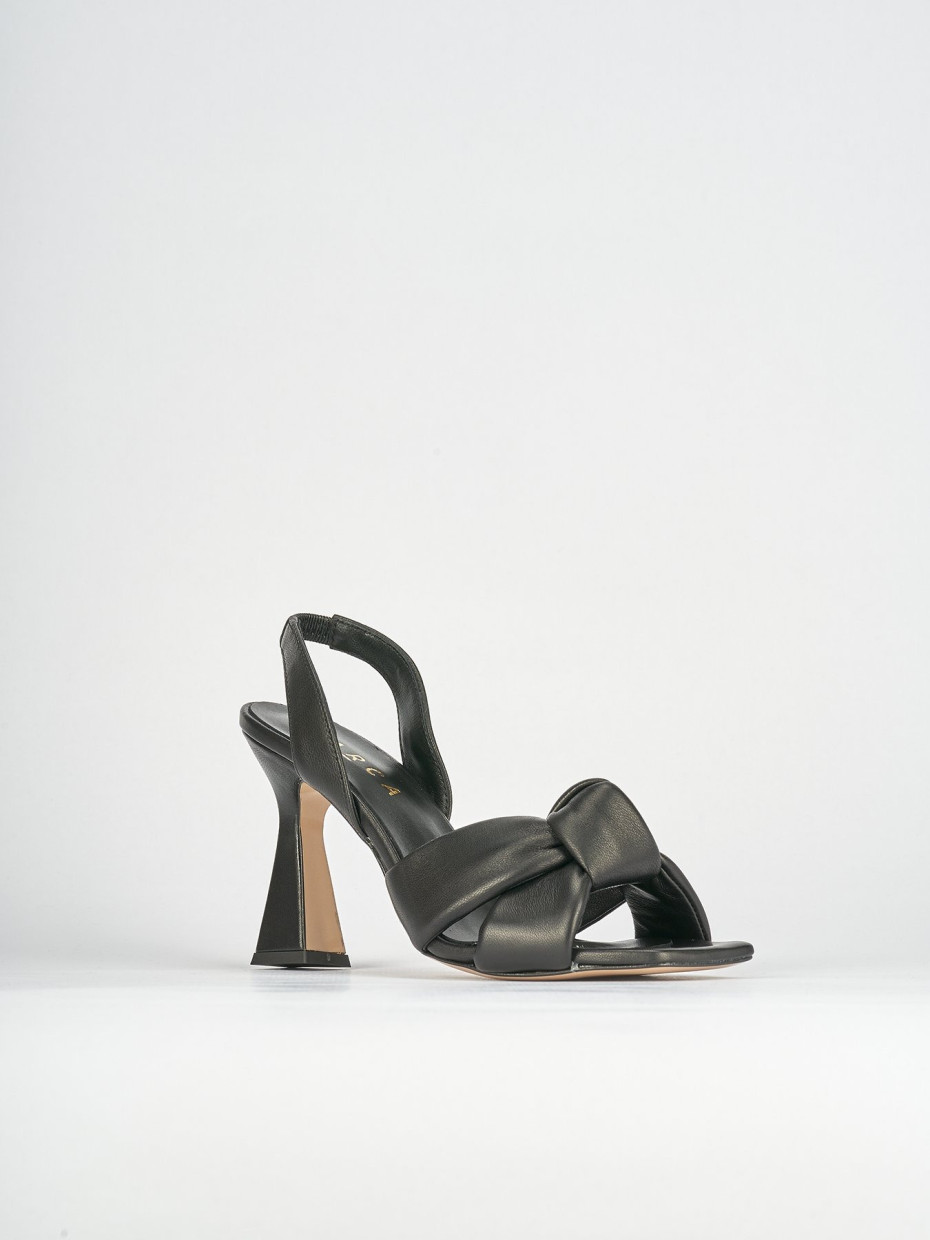 Sandali tacco 9cm pelle nero