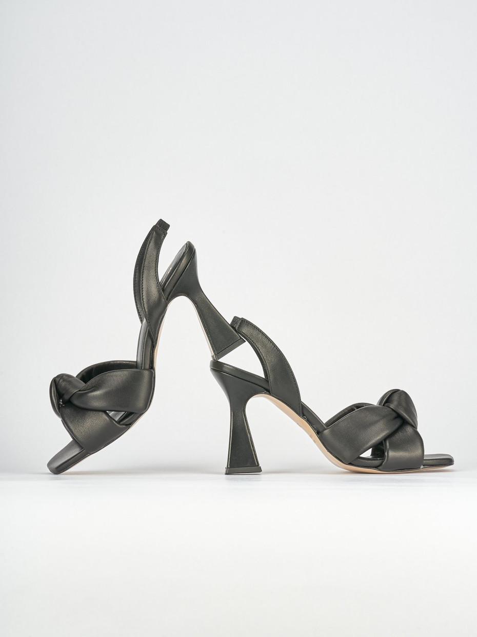 Sandali tacco 9cm pelle nero