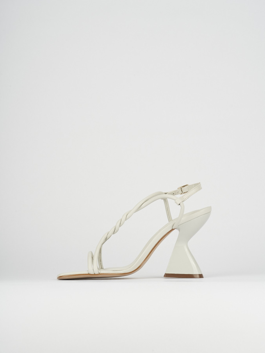 Sandali tacco 10cm pelle bianco