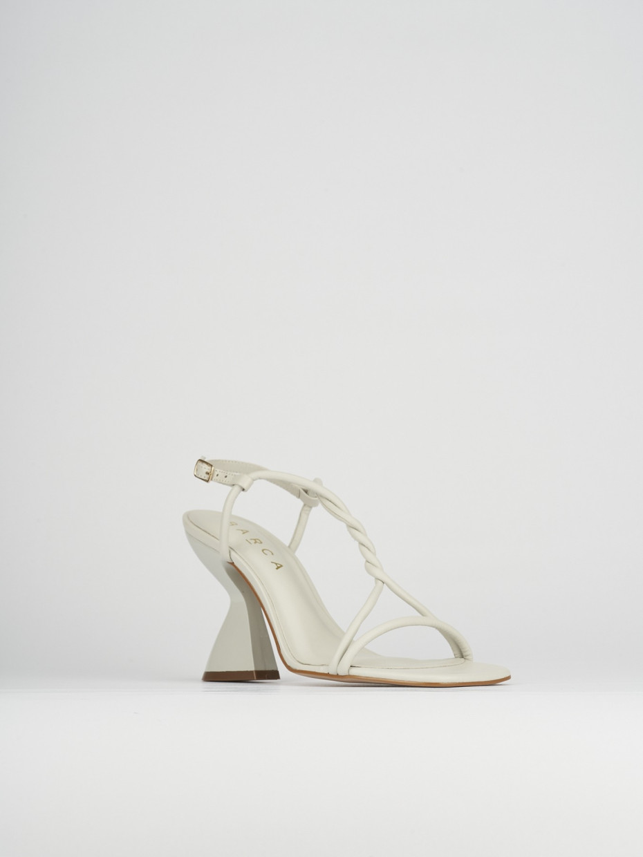 Sandali tacco 10cm pelle bianco
