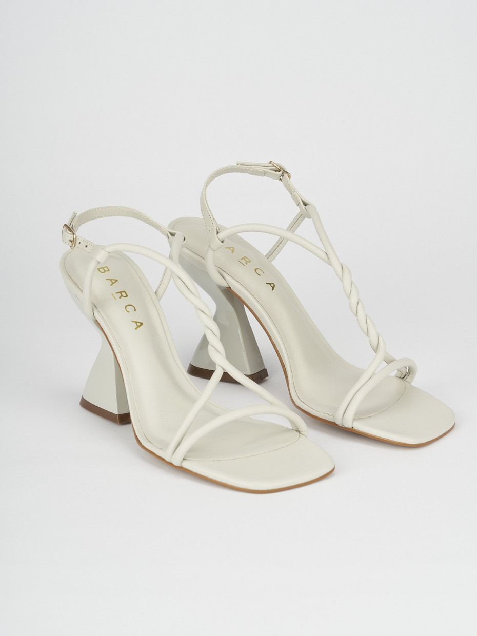 Sandali tacco 10cm pelle bianco