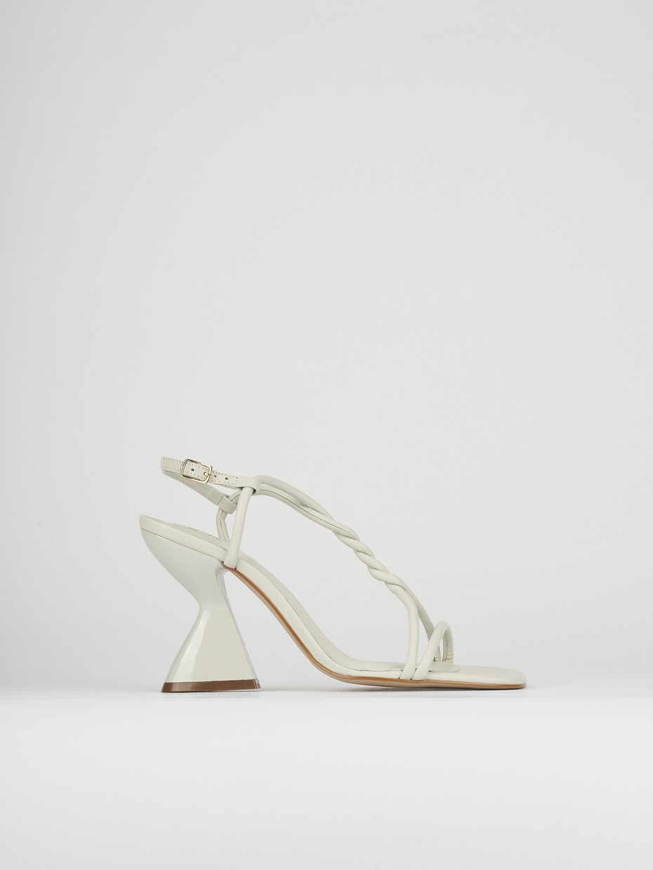 High heel sandals heel 10 cm white leather