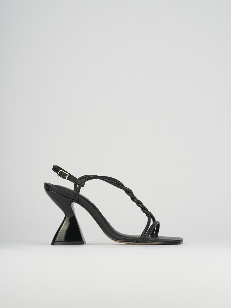Sandali tacco 10cm pelle nero