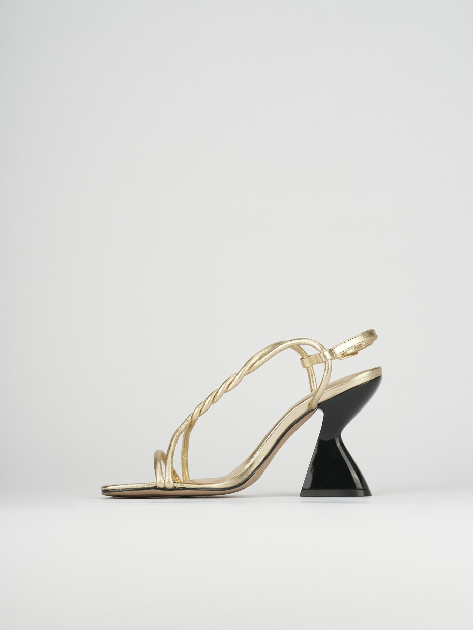 High heel sandals heel 10 cm gold leather