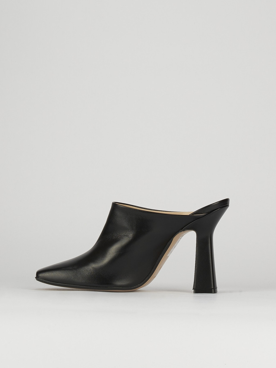 Sabot heel 9 cm black leather