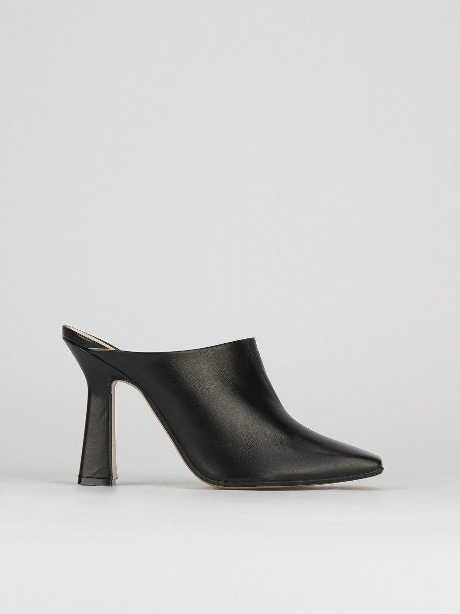 Sabot heel 9 cm black leather