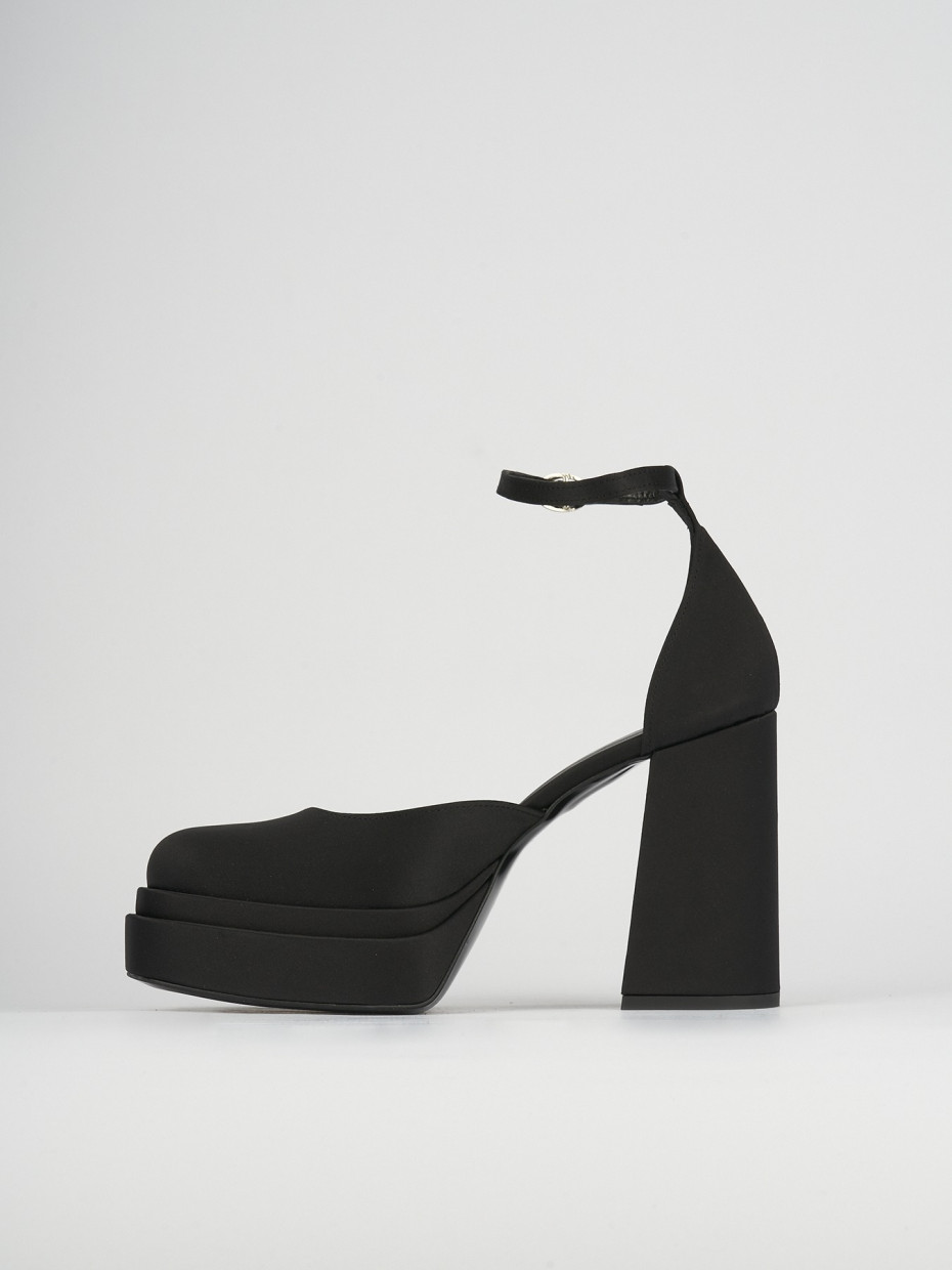 Pumps heel 11 cm black satin