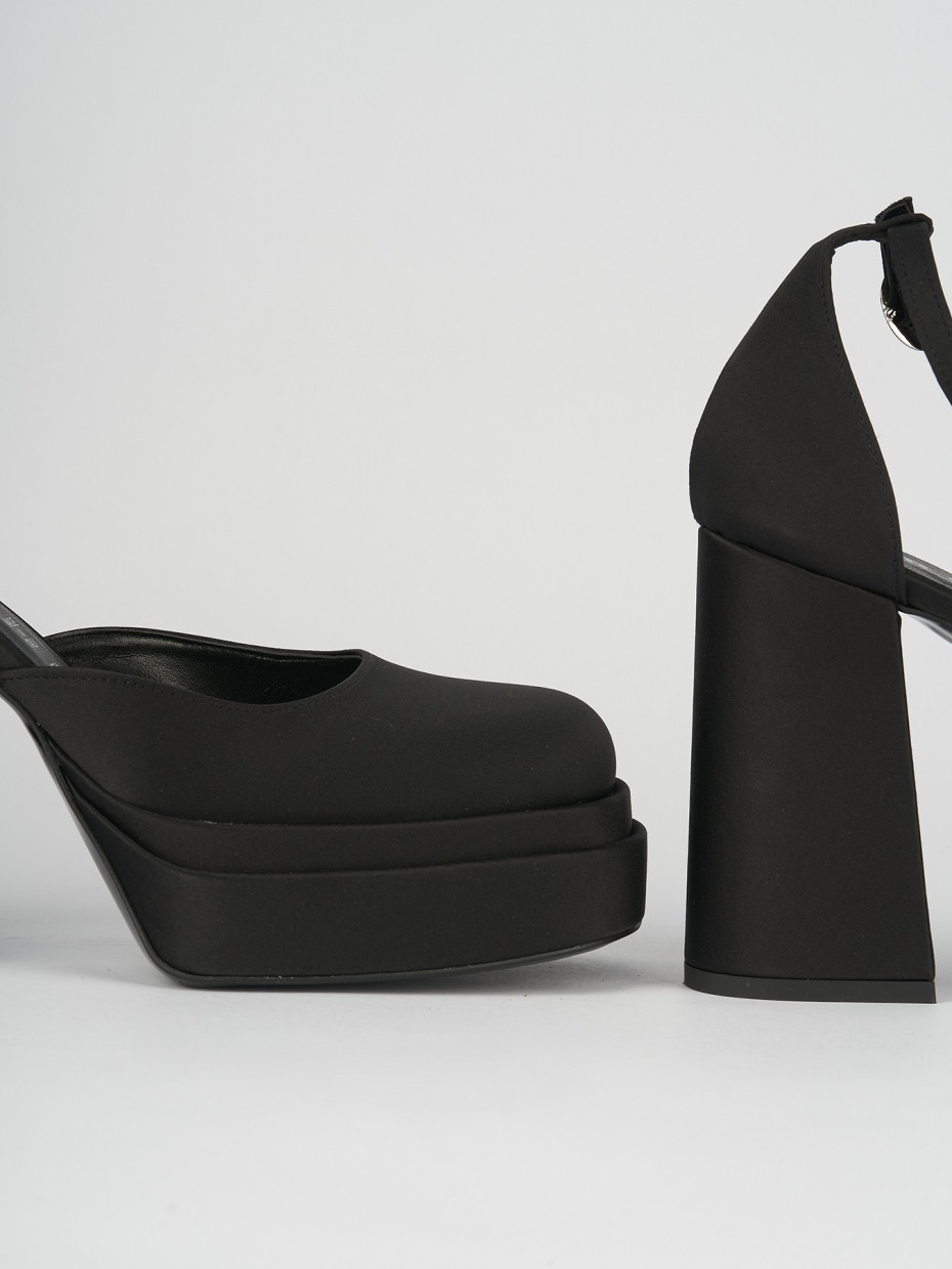 Pumps heel 11 cm black satin