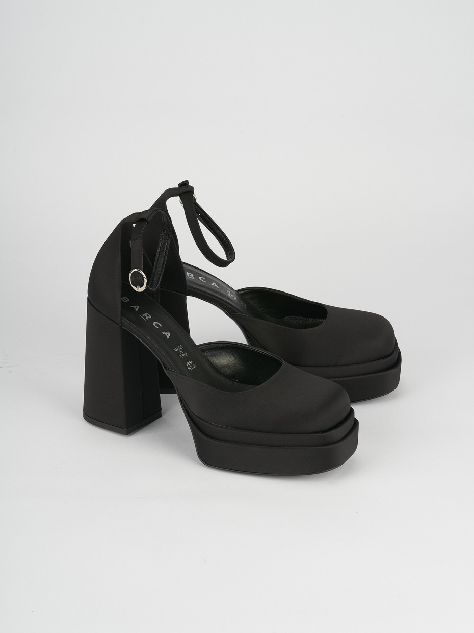 Pumps heel 11 cm black satin
