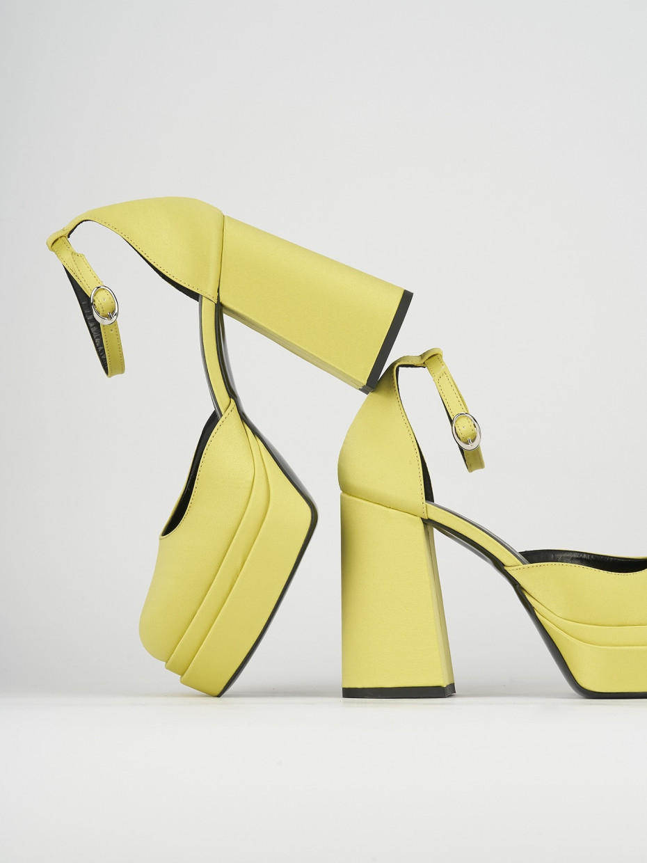 Décolleté e slingback tacco 11cm raso verde